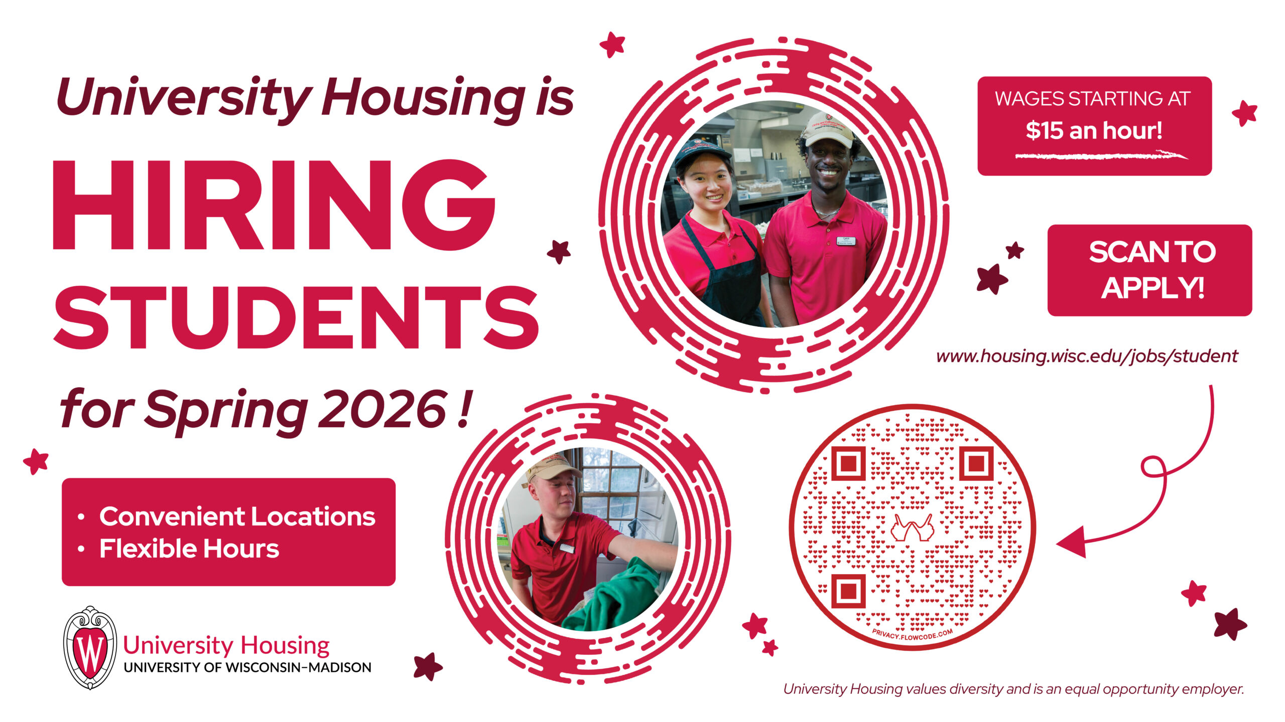 Housing is hiring student for spring 2026 promotional image