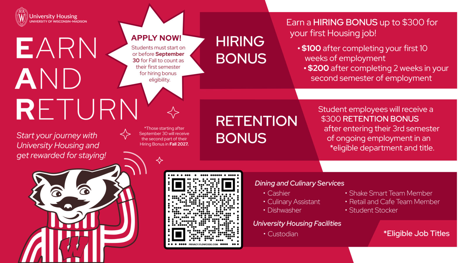 Earn and Return Hiring and Retention Bonus Information