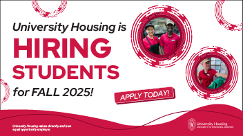 red and white version of student jobs recruitment
